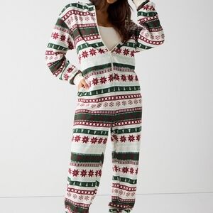 Fabletics Green and Red Patterned Onesie